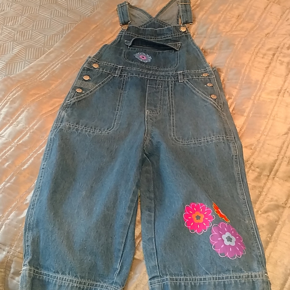Girls jeans bib overalls size 7/8